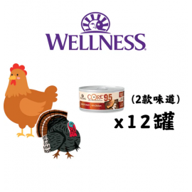 Wellness Core 95% 貓罐頭 5.5oz 混合味道套裝（1箱子=24罐）（平均 $23.5/罐）